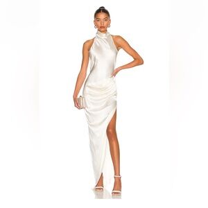 Revolve white halter neck dress